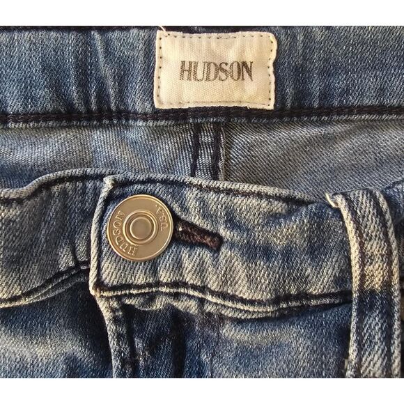 Hudson Tencel Denim Cut-Off Shorts Frayed Hem Medium Light Wash Size 28 - Picture 7 of 7